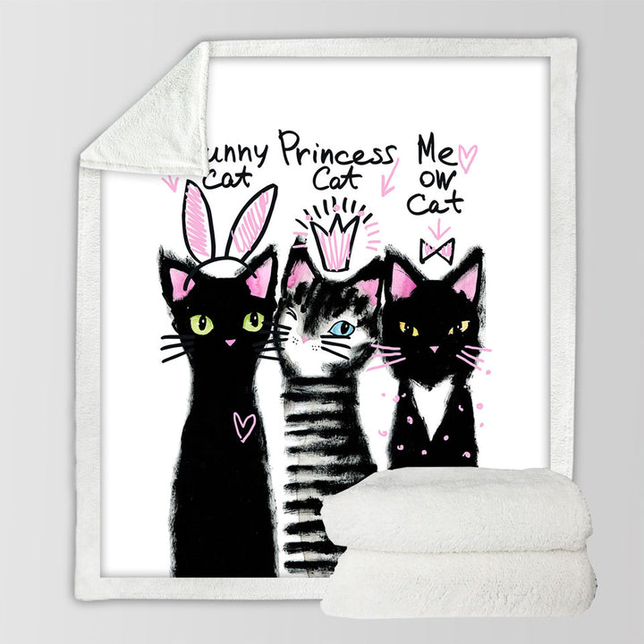 Cute Blankets with Three Lovely Cats