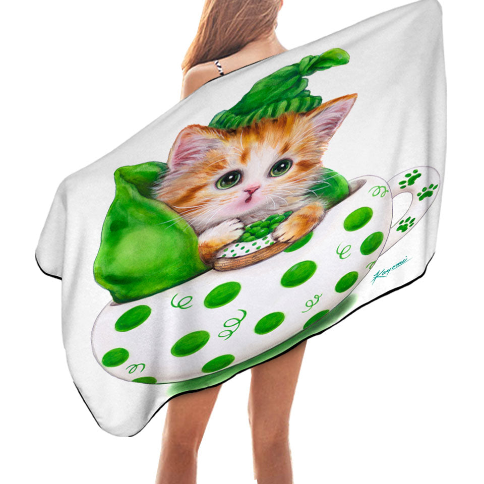 Cute Cat Art Drawings the Peapod Cup Kitten Pool Towels