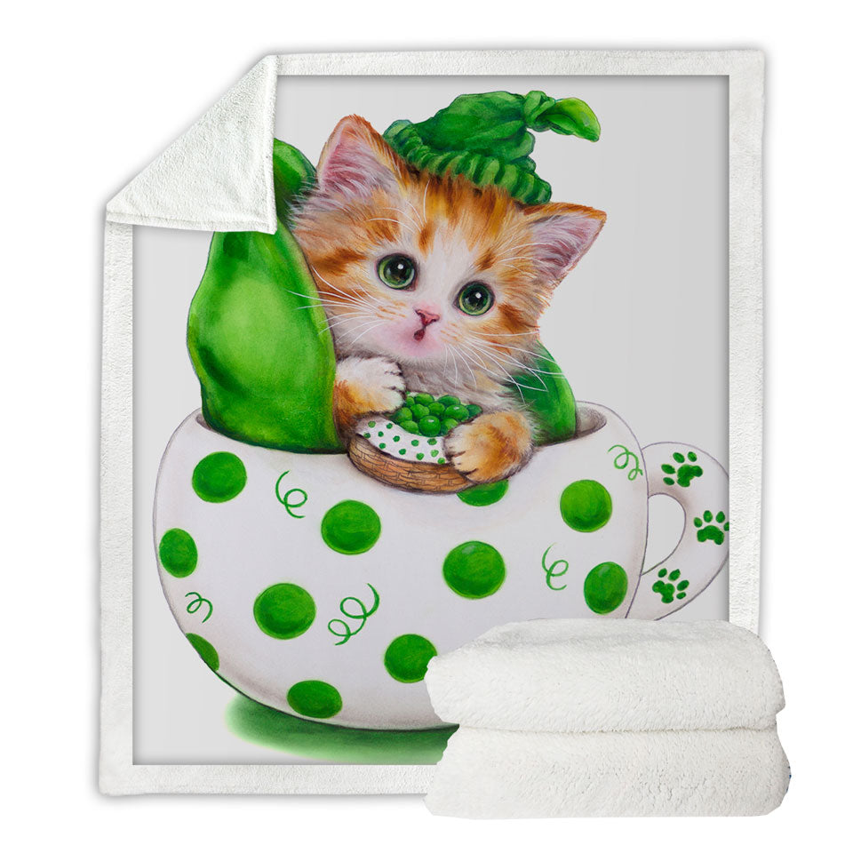 Cute Cat Art Drawings the Peapod Cup Kitten Sofa Blankets
