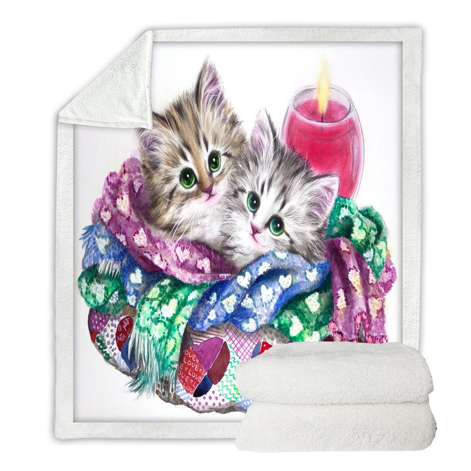 Cute Cat Art Keep Warm Tabby Kittens
