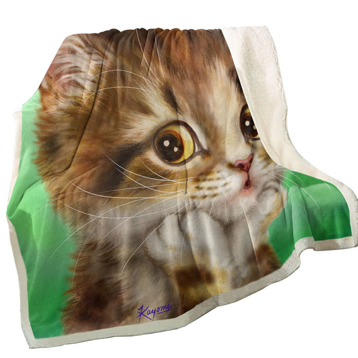 Cute Cat Fleece Blankets Art Designs Patient Kitten