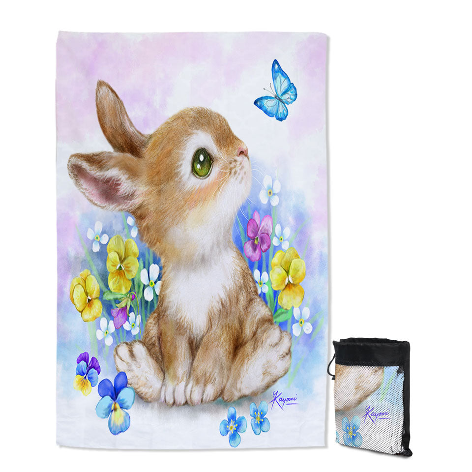 Cute Children Art Designs Flowers Bunny and Butterfly