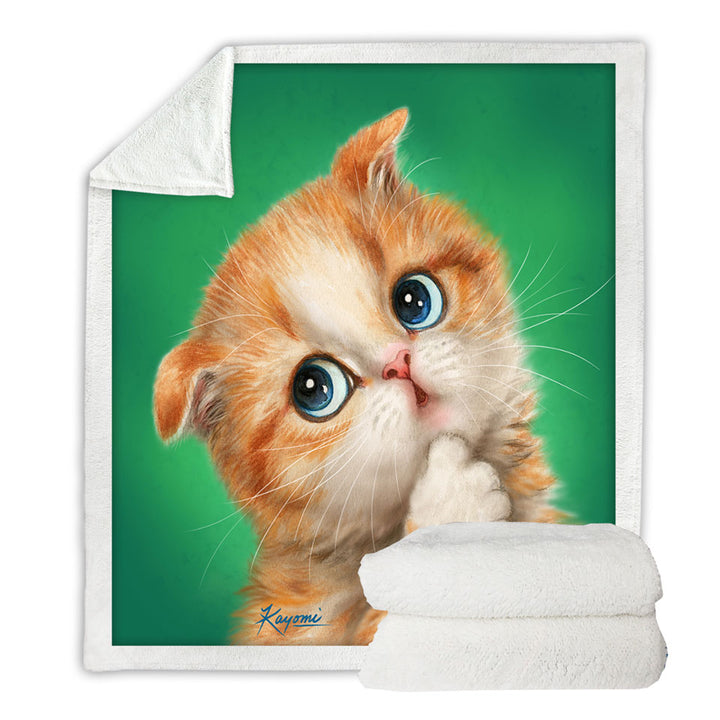 Cute Childrens Throws Innocent Ginger Kitty Cat