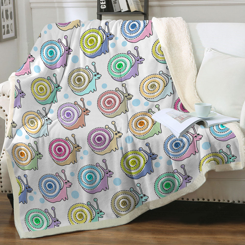 Cute Colorful Snails Throw Blanket