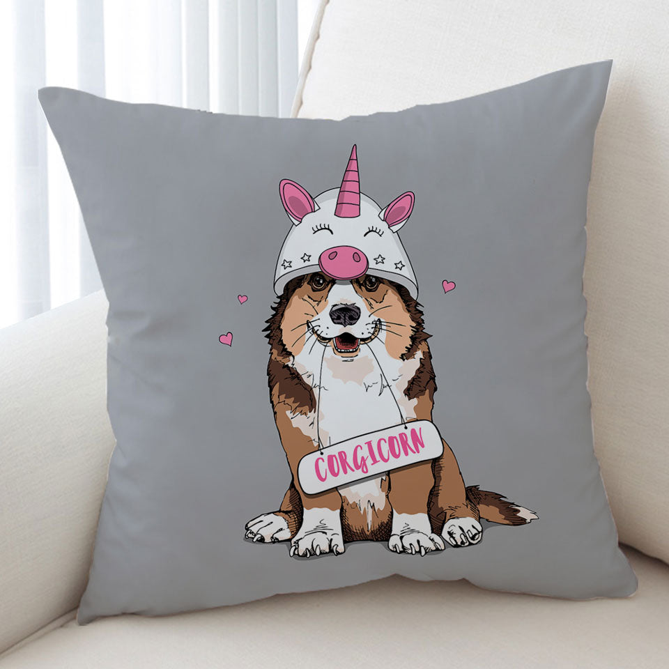 Cute Cushion Cover Corgi Dog as A Unicorn Corgicorn