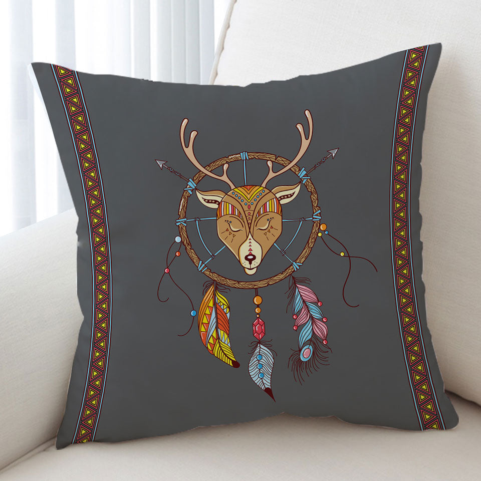 Cute Cushion Cover with Native Deer Dream Catcher for Kids