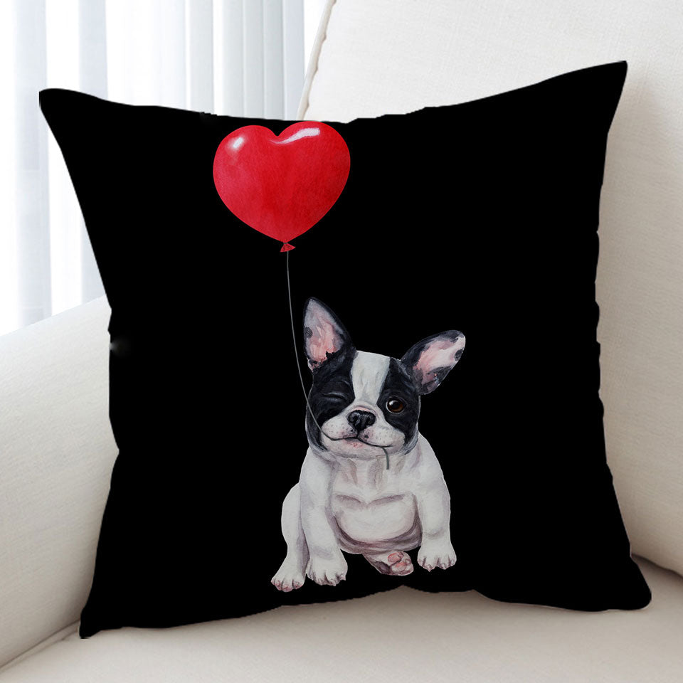 Cute Cushion Covers Adorable Loving French Bulldog Puppy Cushion