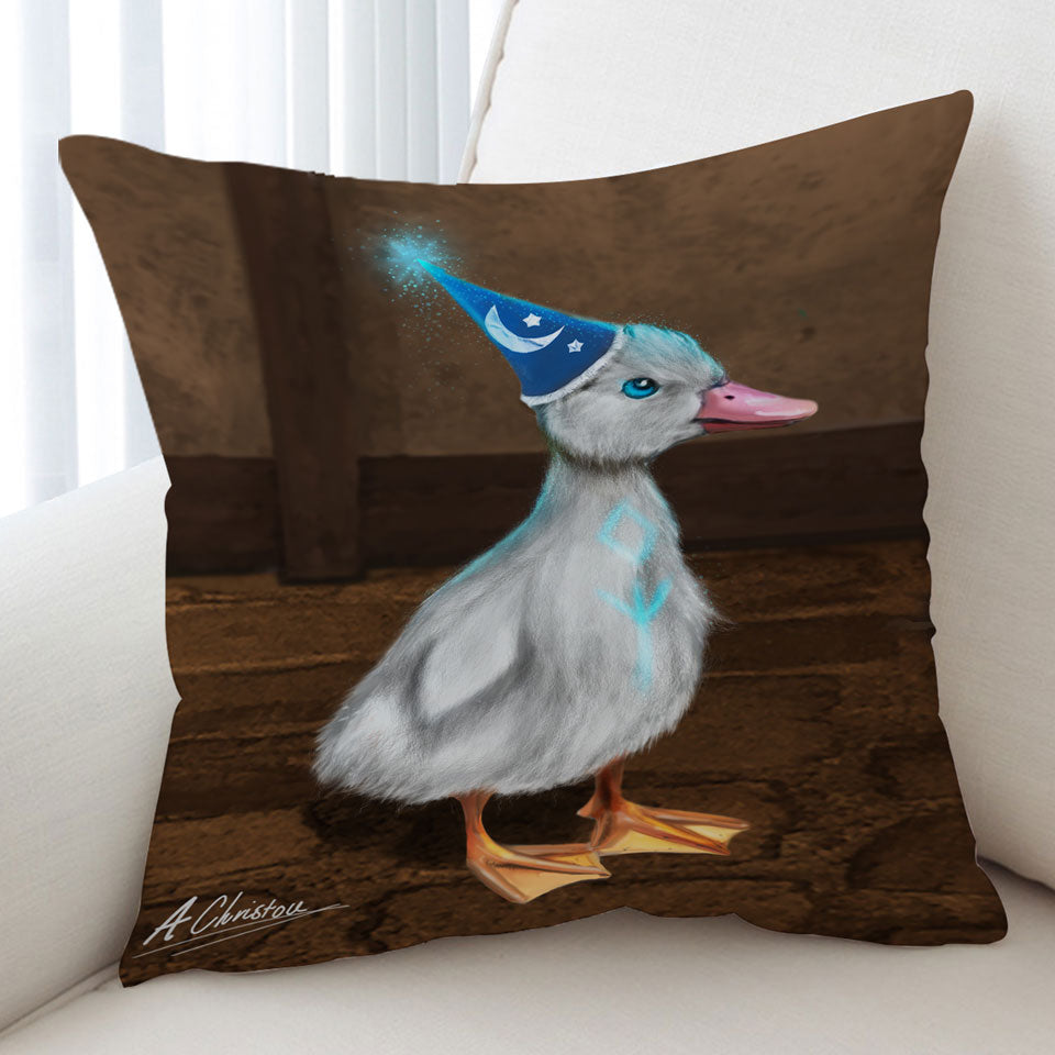 Cute Cushion Covers Animals Art Wizard Duck