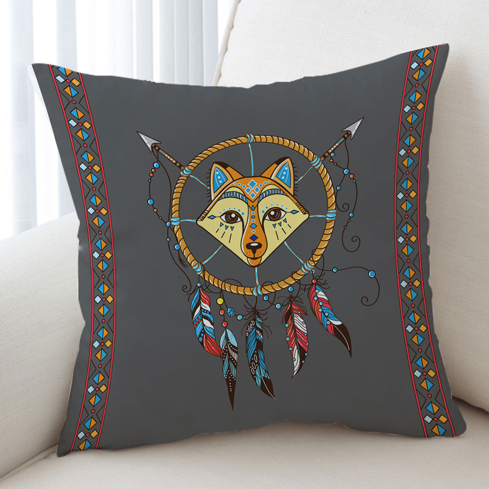 Cute Cushion Covers with Native Fox Dream Catcher for Kids