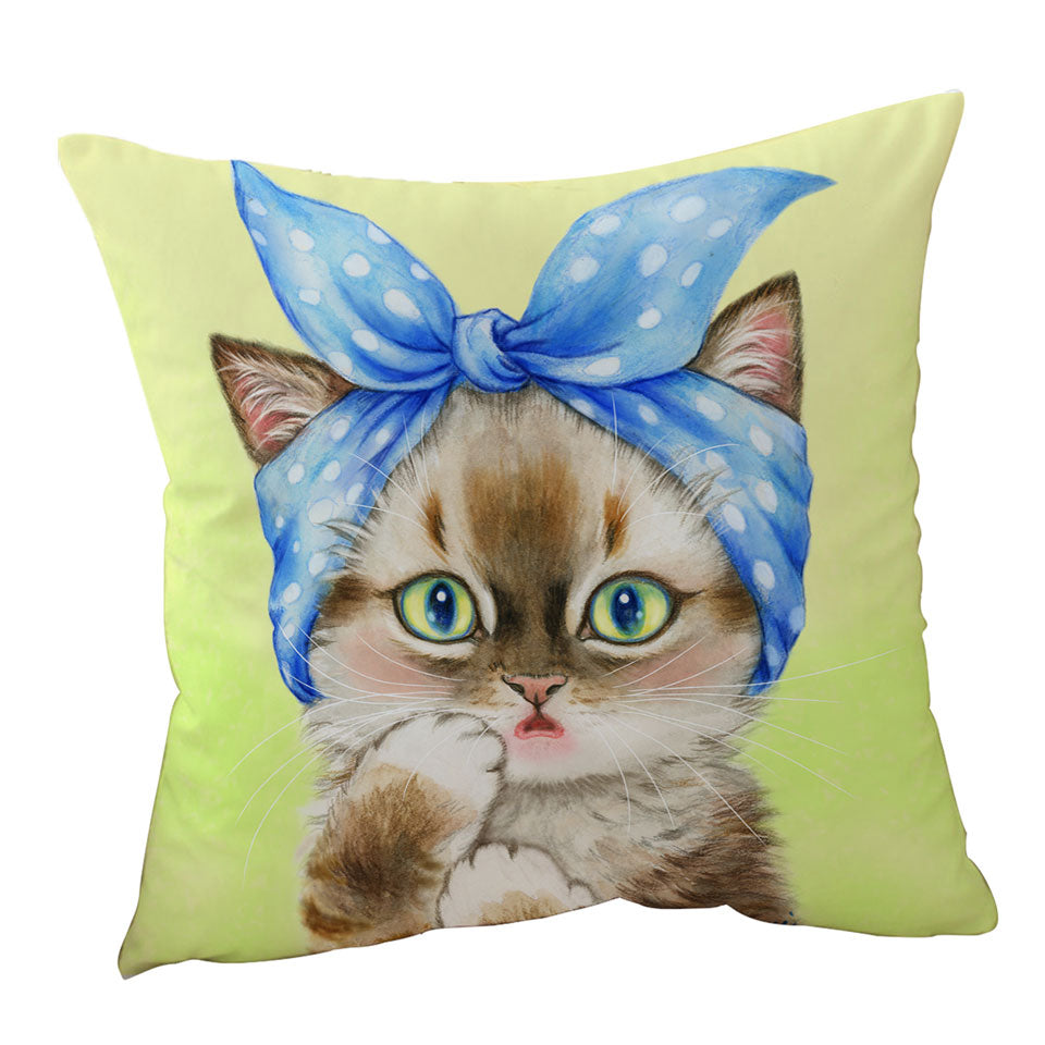 Cute Cushions Cats Art Girly Hair Bandana Kerchief Kitten