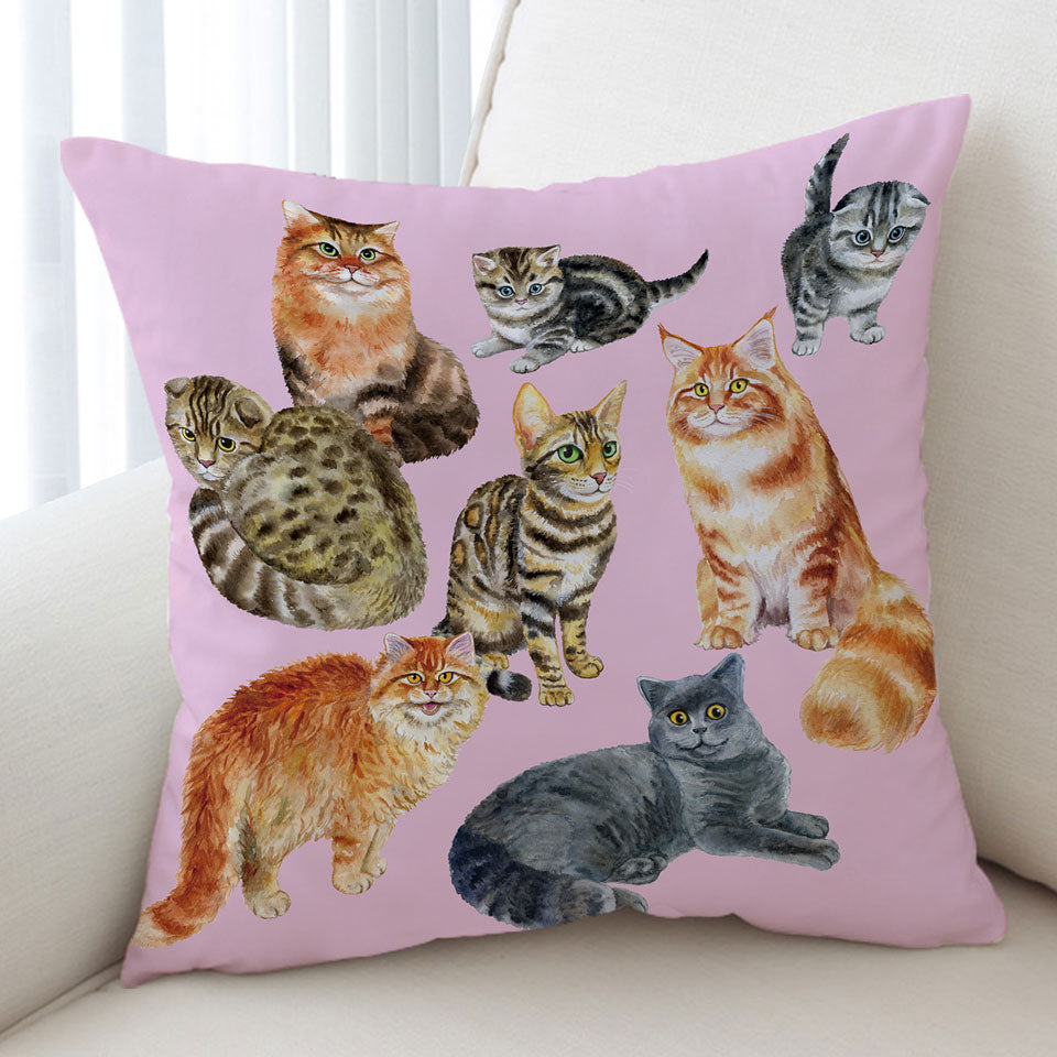 Cute Cushions of Painted Cats