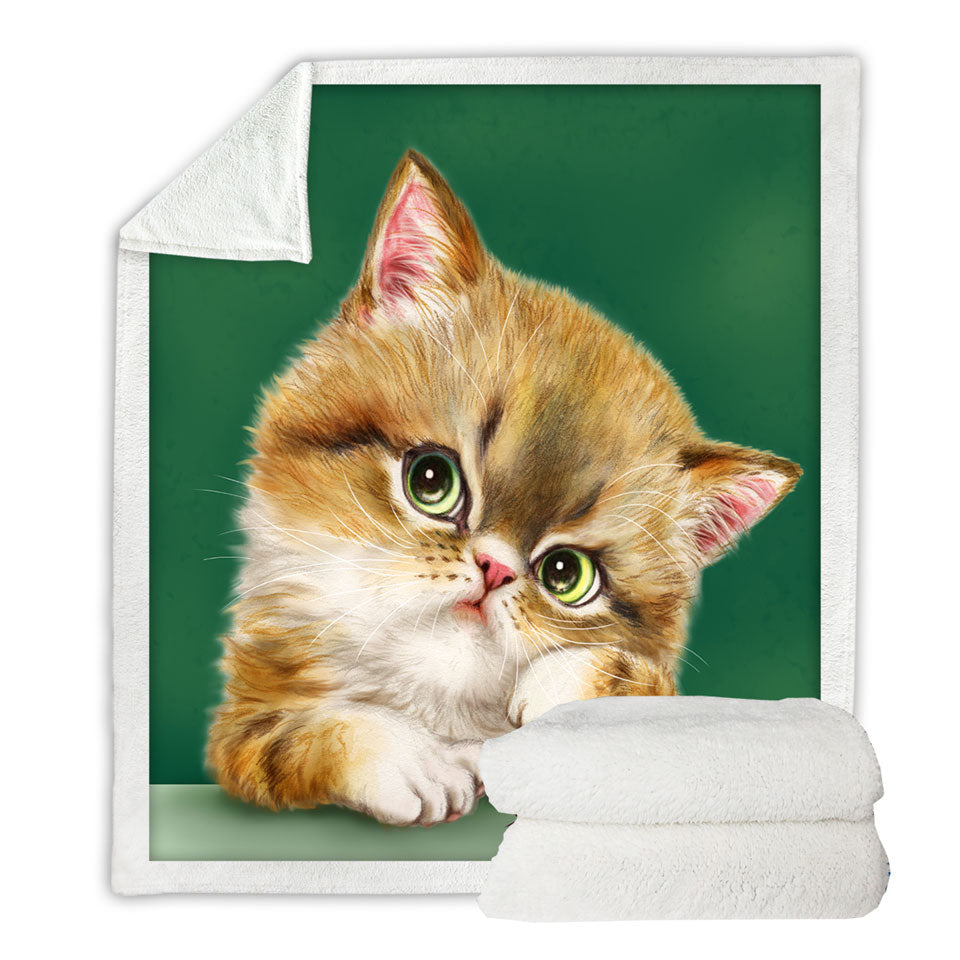 Cute Decorative Blankets with Cats Art the Thinker Kitten