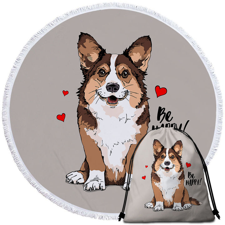 Cute Dog Puppy Beach Towels