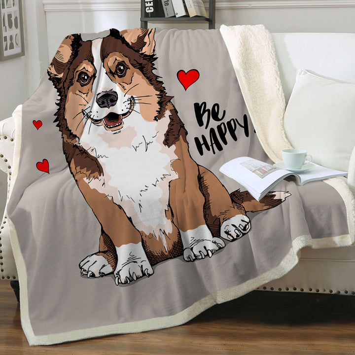 Cute Dog Puppy Sherpa Blanket