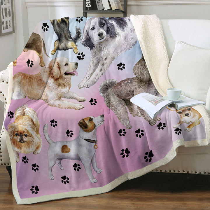 Cute Dogs Kids Throw Blanket