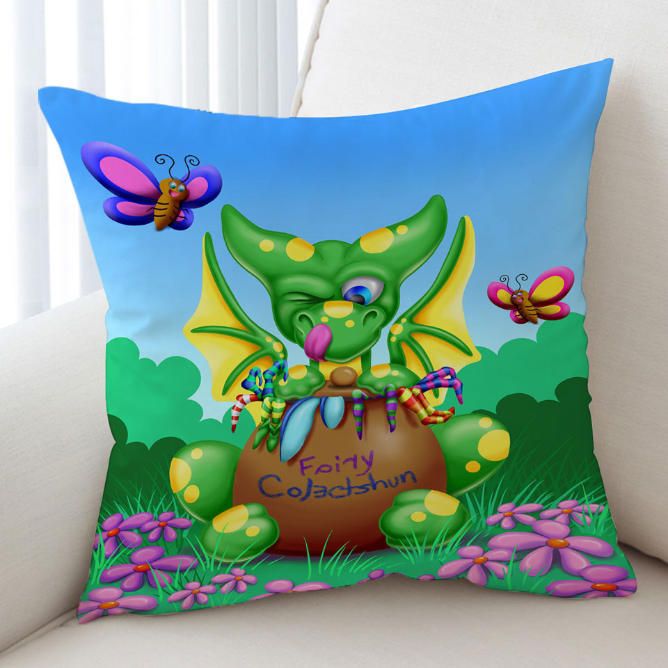 Cute Dragon and Butterfly Cushion Coverts for Children
