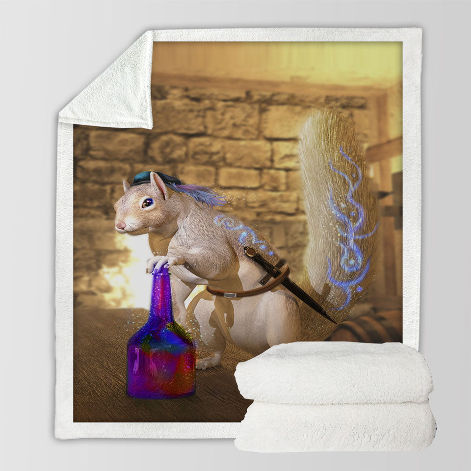 products/Cute-Fantasy-Art-Snowspeed-the-Squirrel-Sherpa-Blanket