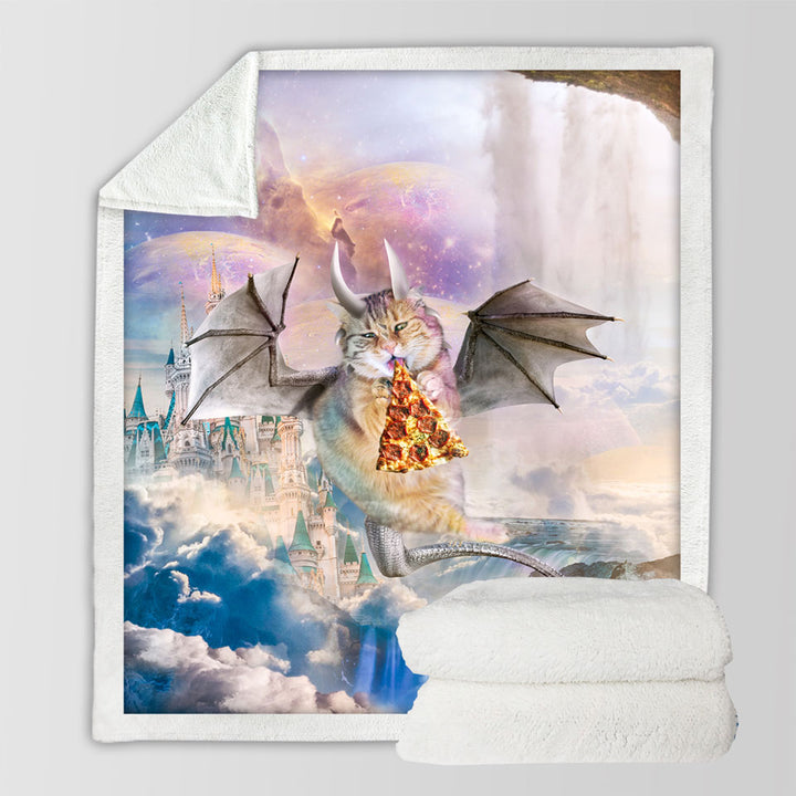 products/Cute-Fantasy-Fleece-Blankets-Art-Galaxy-Dragon-Cat-Eating-Pizza-in-Space
