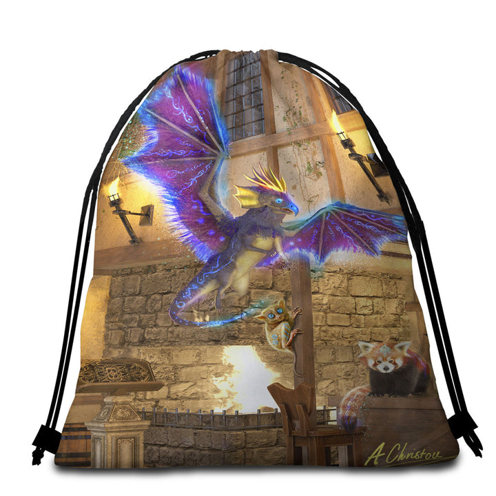 Cool Beach Bags and Towels Dark Art Football Coach vs Angel of Death