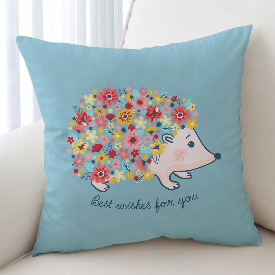 Cute Flowery Hedgehog Cushion