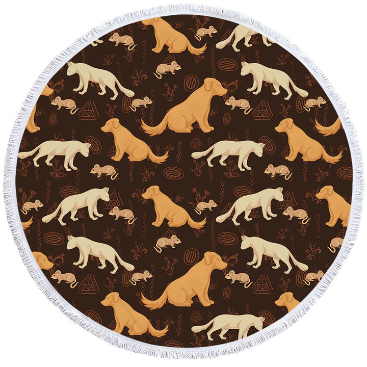 Cute Friends Mouse Dog Cat Round Towel