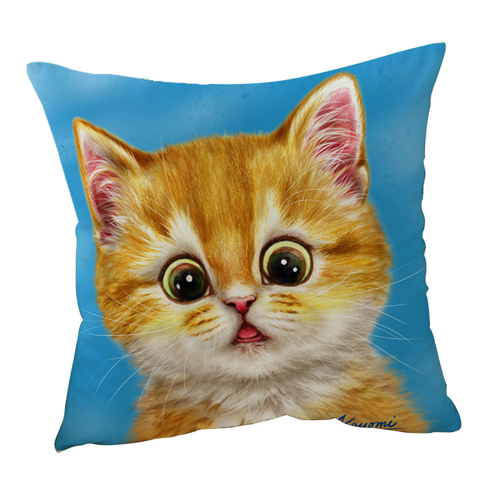 Cute Ginger Cats Designs Surprised Kitten Cushion Covers