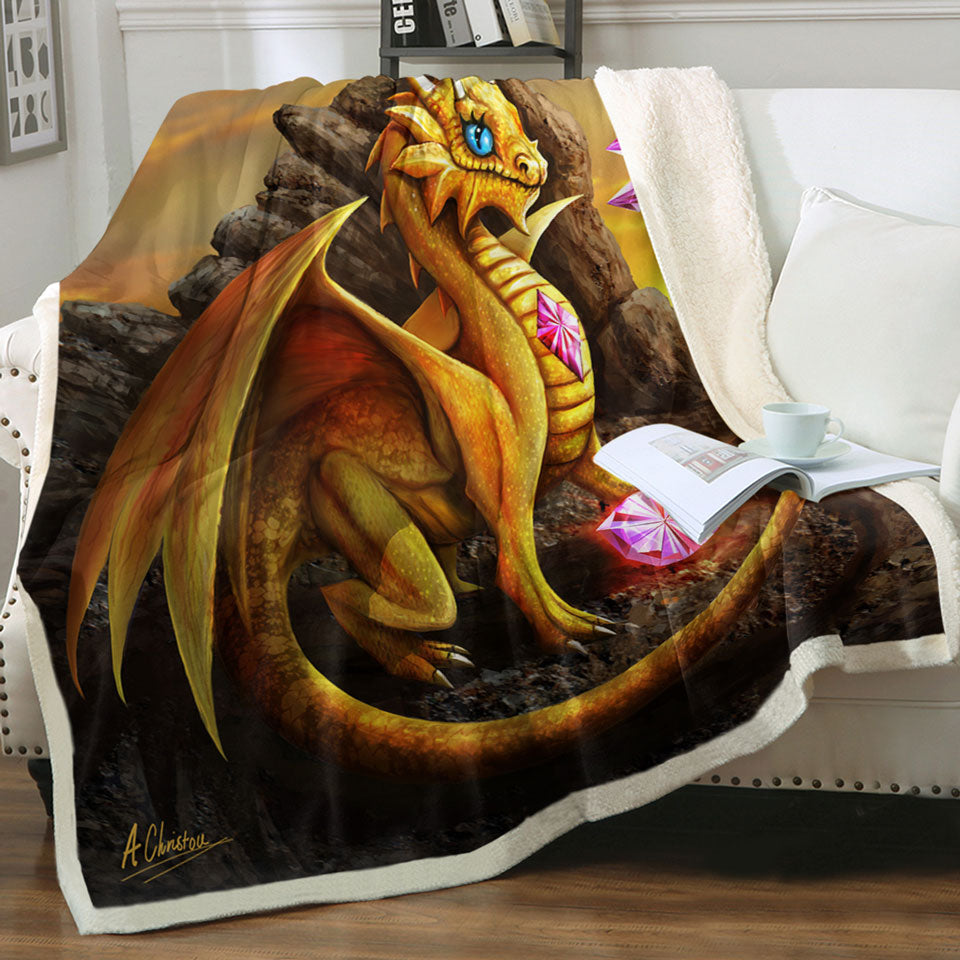 products/Cute-Girly-Throw-Blanket-Golden-Dragon