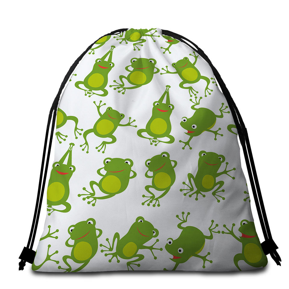 Cute Green Frog Beach Towel Pack