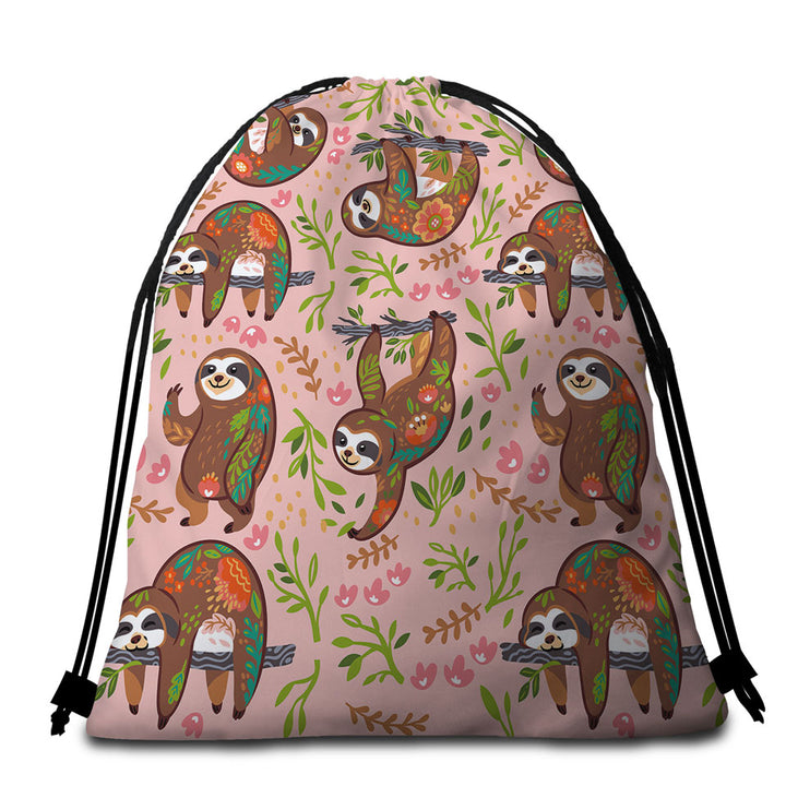 Cute Happy Sloth Beach Towel Pack for Children