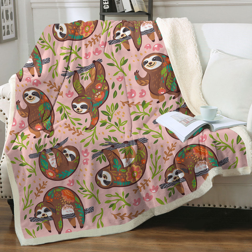 Cute Happy Sloth Blankets for Children