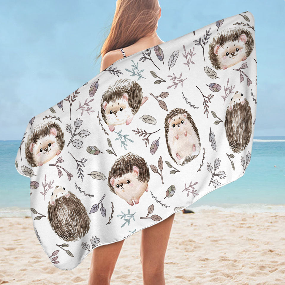 Cute Hedgehog Beach Towel