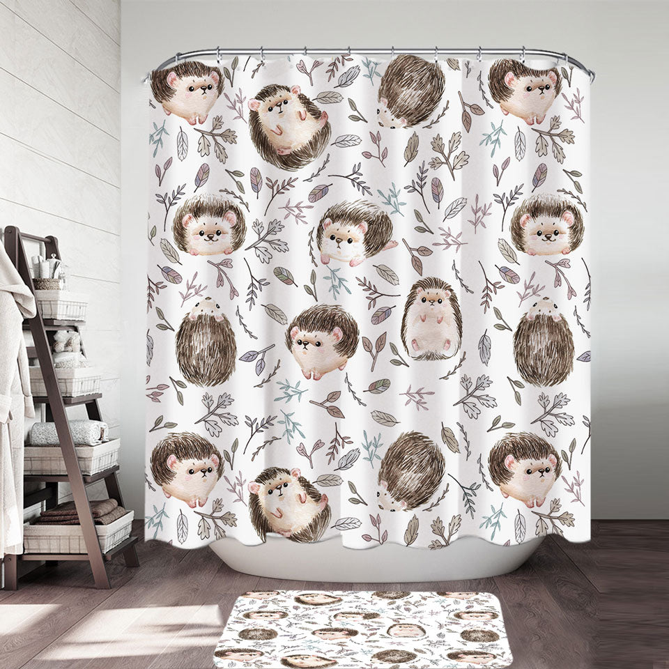 Cute Hedgehog Shower Curtain