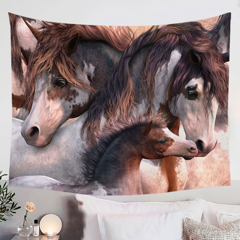 Cute-Horses-Art-Beautiful-Horse-Family-Tapestry