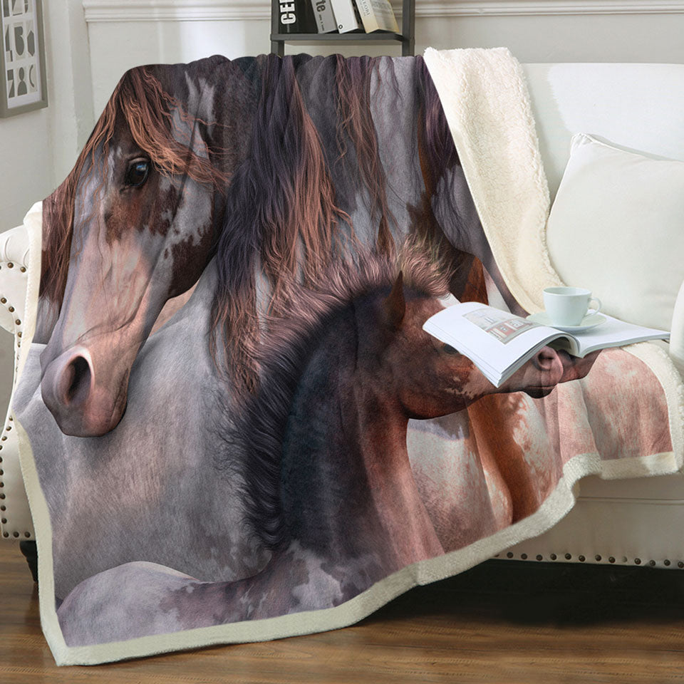 products/Cute-Horses-Art-Beautiful-Horse-Family-Throw-Blanket