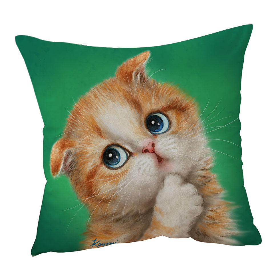 Cute Kids Cushions Innocent Ginger Kitty Cat