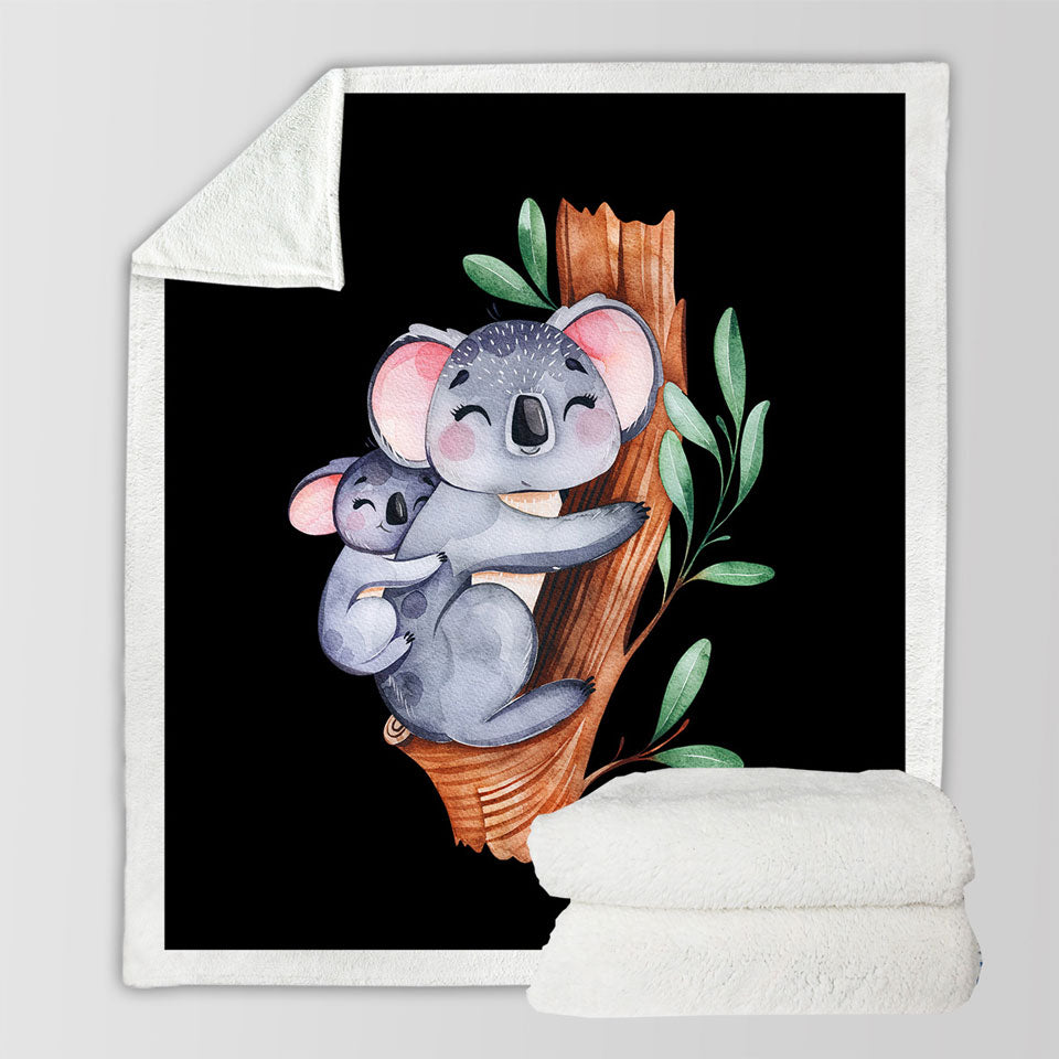 Cute Koalas Throw Blankets for Kids