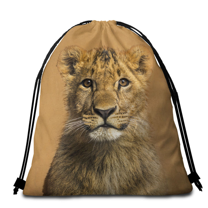 Cute Lion Cub Beach Bags and Towels