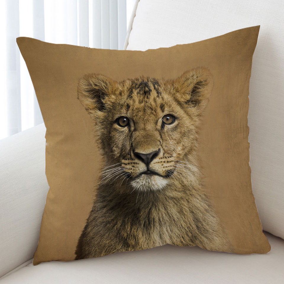 Cute Lion Cub Cushion Cover