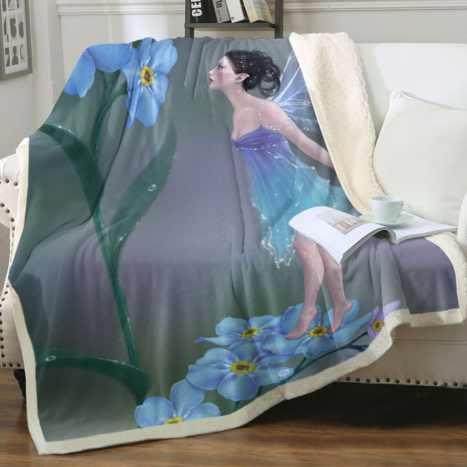 products/Cute-Little-Fairy-and-Purplish-Blue-Flowers-Throw-Blanket