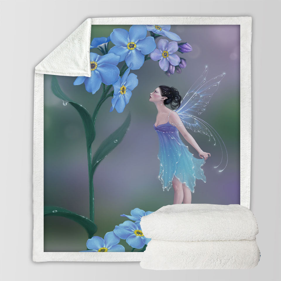 products/Cute-Little-Fairy-and-Purplish-Blue-Flowers-Throws