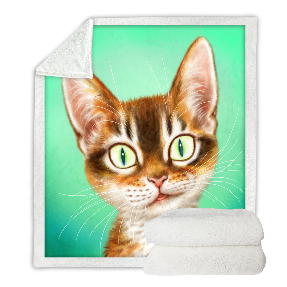 Cute Painted Cat Handsome Ginger Kitten Throws