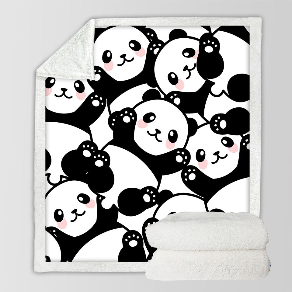 Cute Pandas Kids Throws
