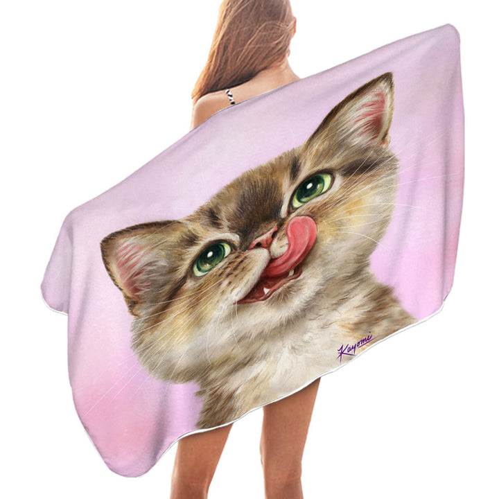 Cute Pool Towels Cats the Hungry Kitten