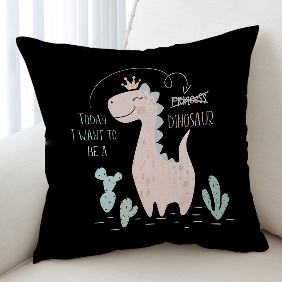 Cute Princess Dinosaur Cushion for Girls Room
