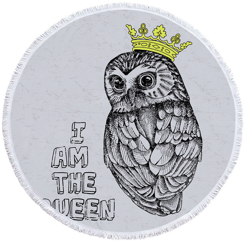 Cute Queen Owl Big Beach Towels