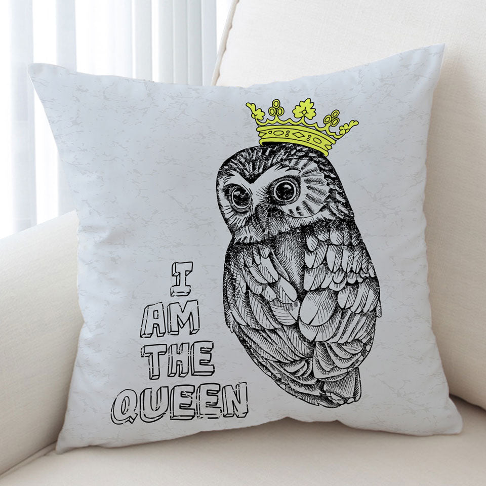 Cute Queen Owl Throw Cushions