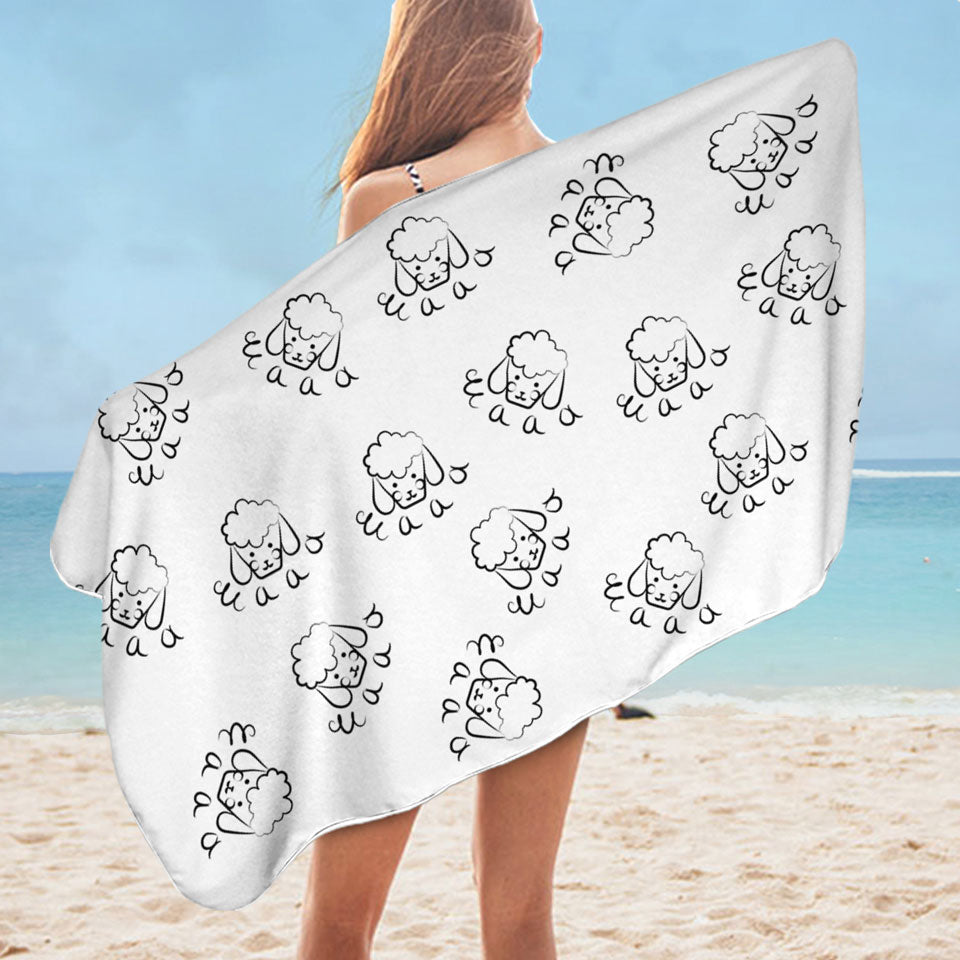 Cute Sheep Lightweight Beach Towel