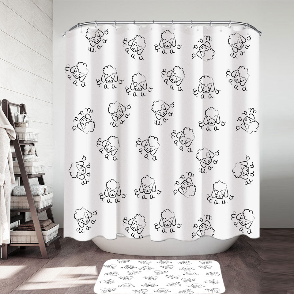 Cute Sheep Shower Curtain