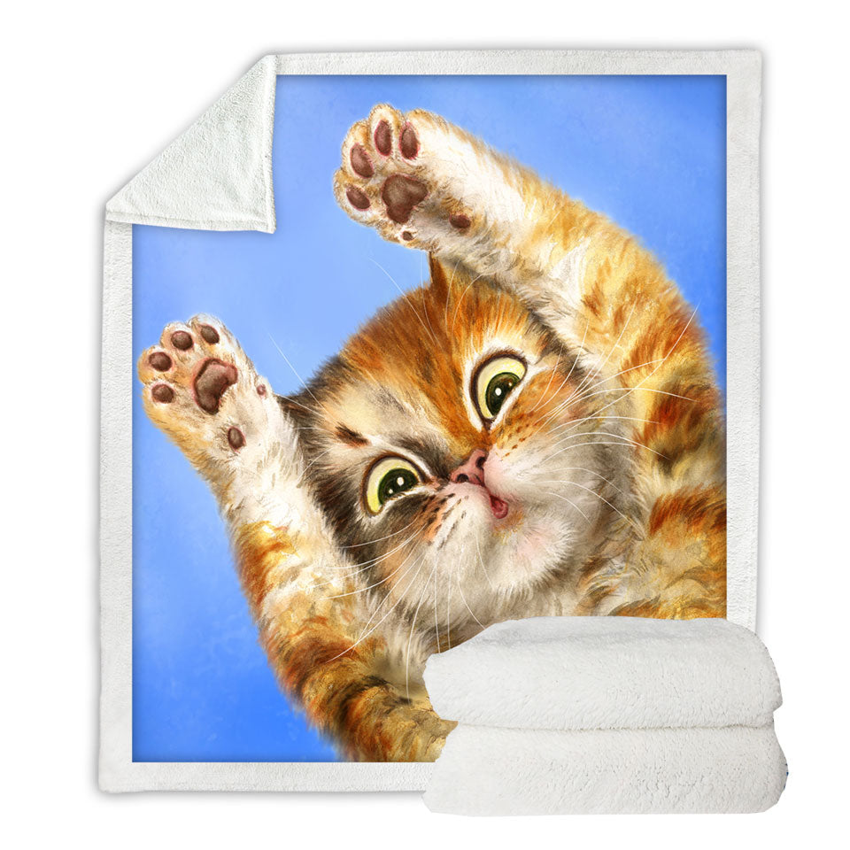Cute Sherpa Blanket Kittens Designs Paws Up Cat