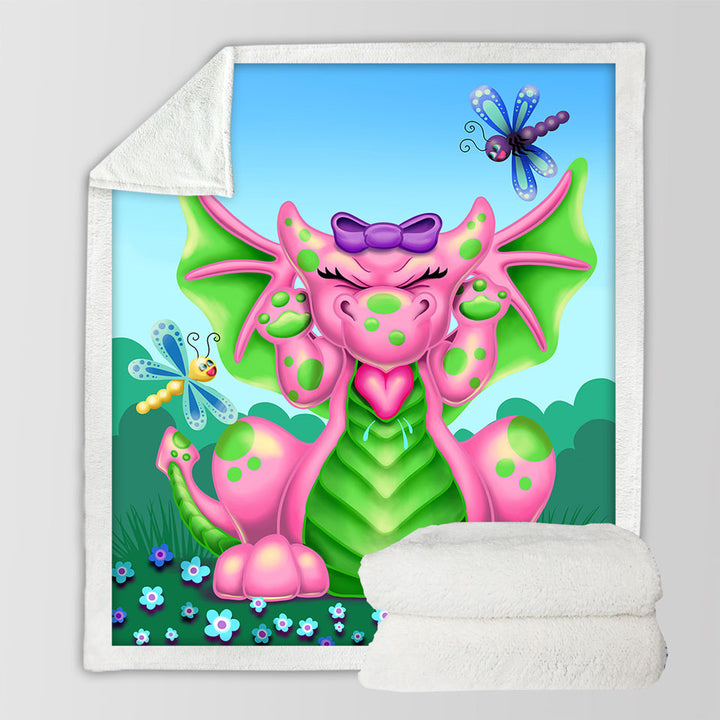 products/Cute-Sherpa-Blankets-Dragonflies-vs-Girl-Pink-Dragon